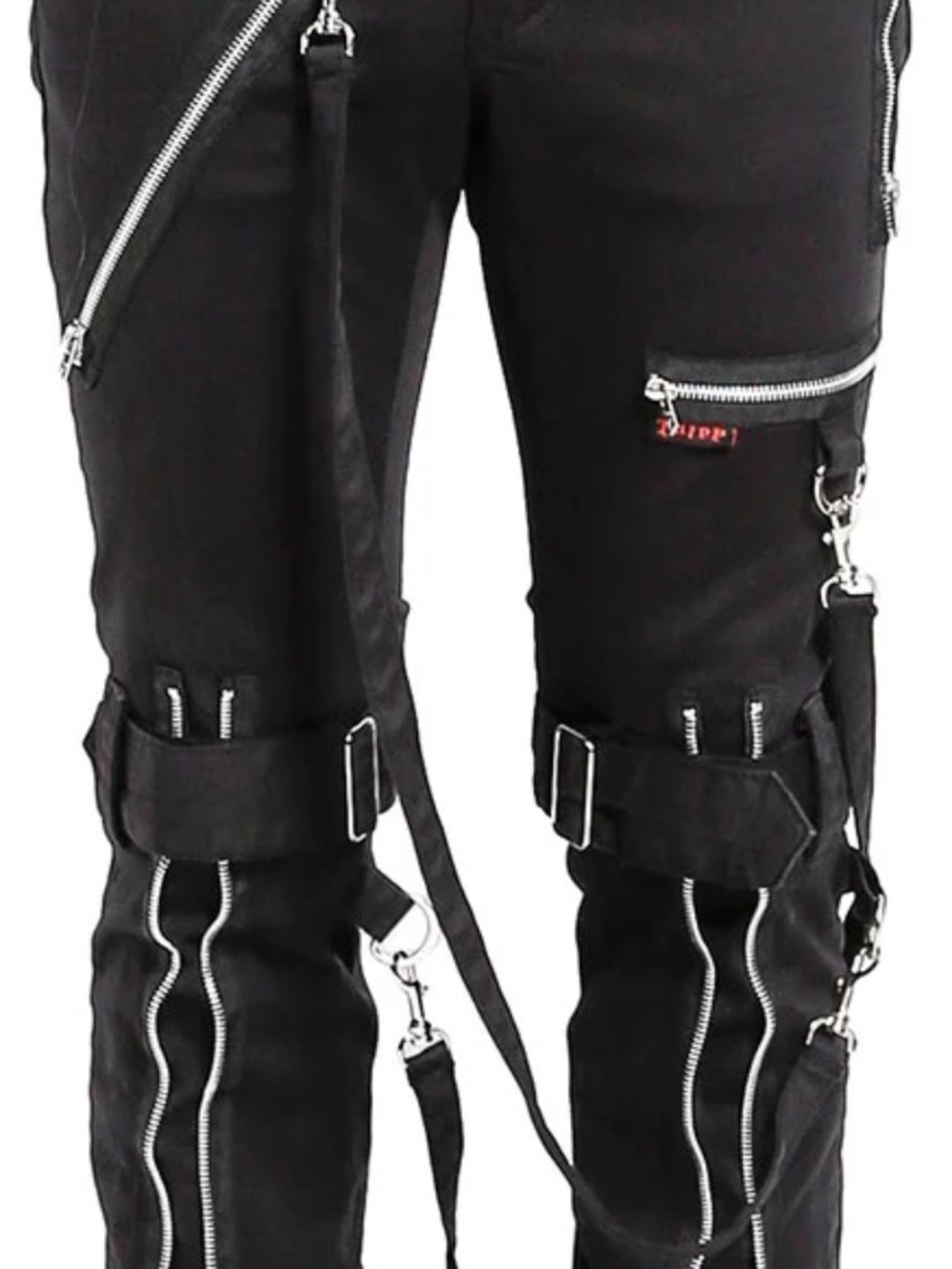 Tripp NYC Strap Zipper Bondage Pants [Black] size 24 (0) NWOT
